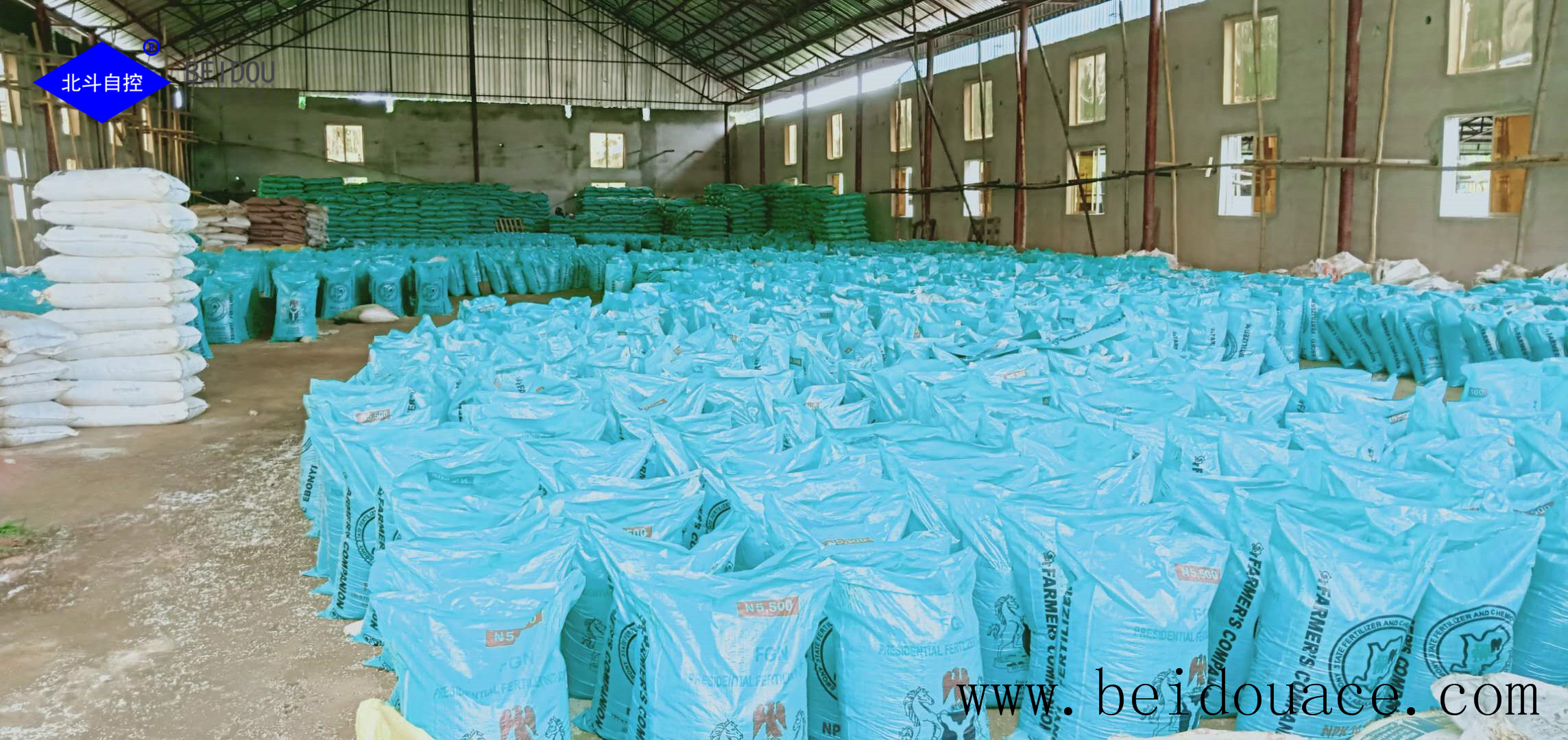 NPK fertilizers were processed and packed bag by bag