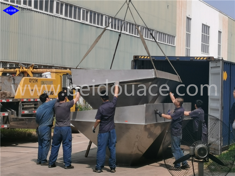 NEW FERTILIZER PRODUCTION LINE BEING LOADED AT FACTORY