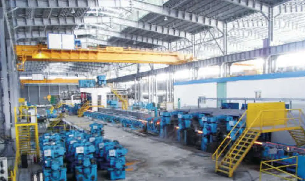 Long material rolling line