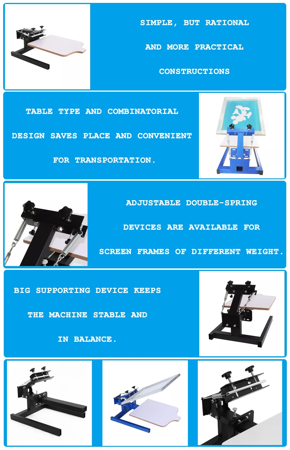 1 color 1 station screen printer
