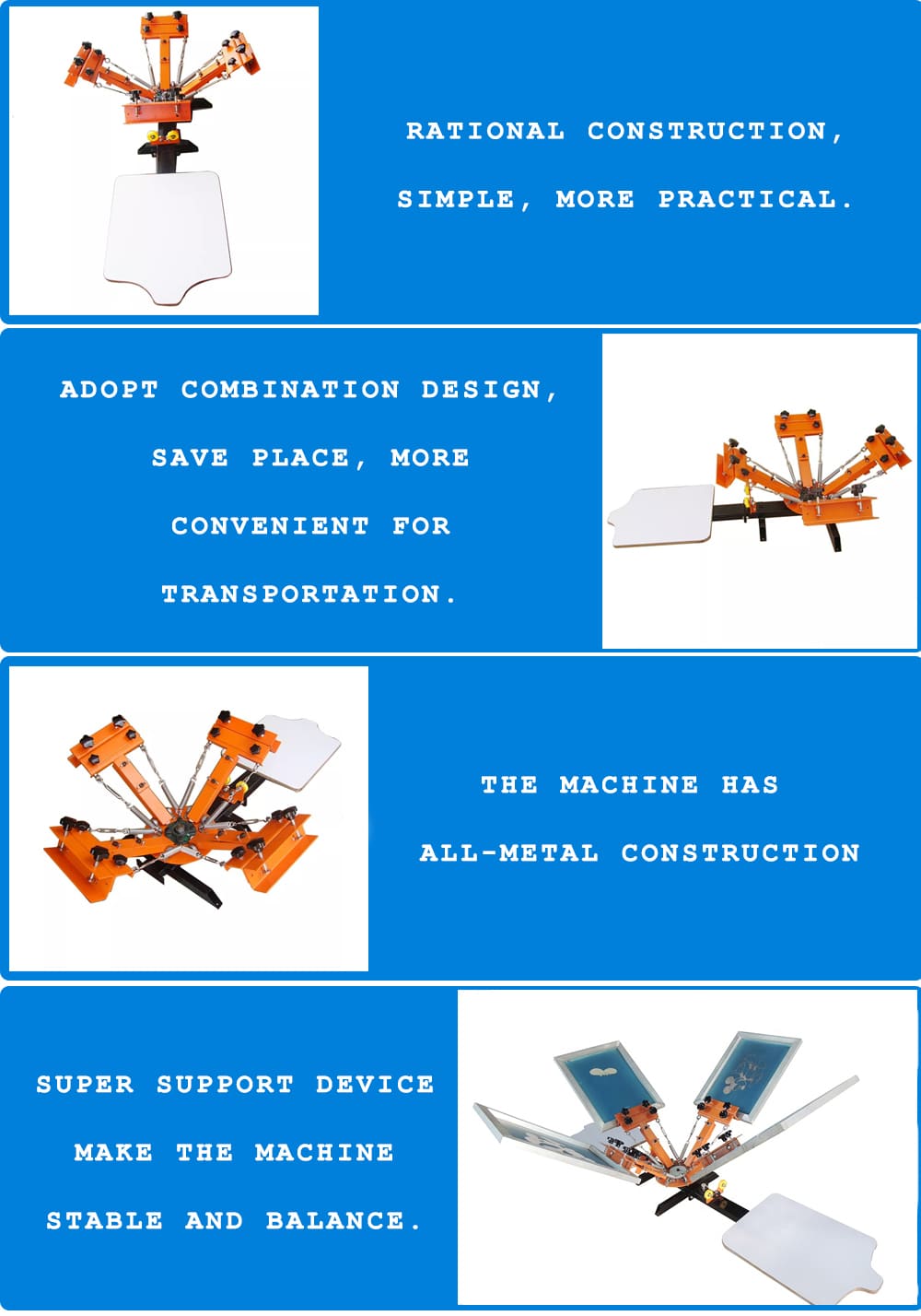 4 color 1 station screen printing machine