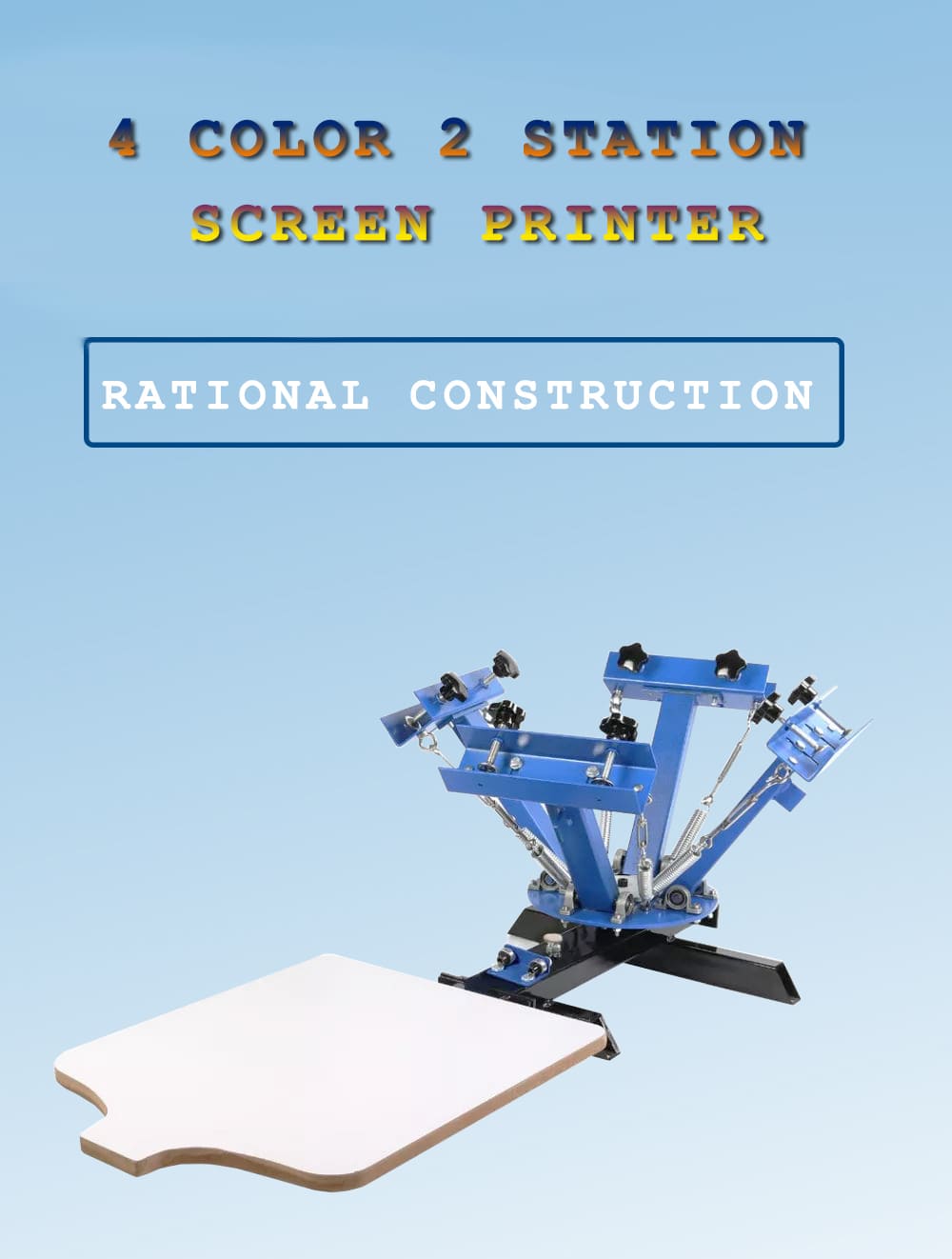 4 color and 2 station screen printer with Micro-Registration