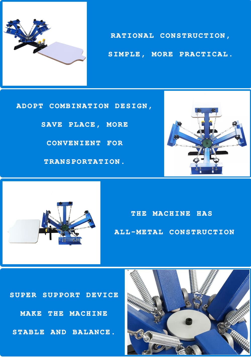 4 color and 2 station screen printer with Micro-Registration