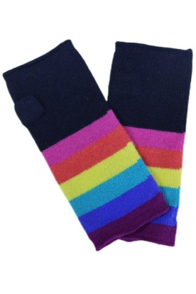 Cashmere Mitten with Rianbow colors, Cashmere Mitten with Rianbow colors