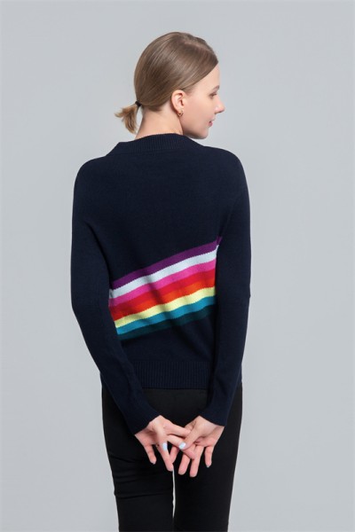 Women's jacket with rainbow contrast on back