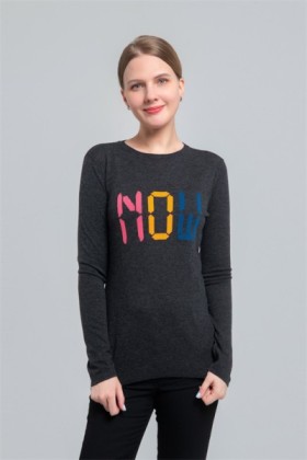 Wool sweater with intarsia letters, Wool sweater with intarsia letters