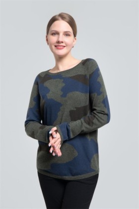 Camouflage cashmere sweater