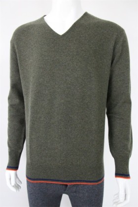 Men's V-Neck Cashmere Pullover with elbow patch, Men's V-Neck Cashmere Pullover with elbow patch