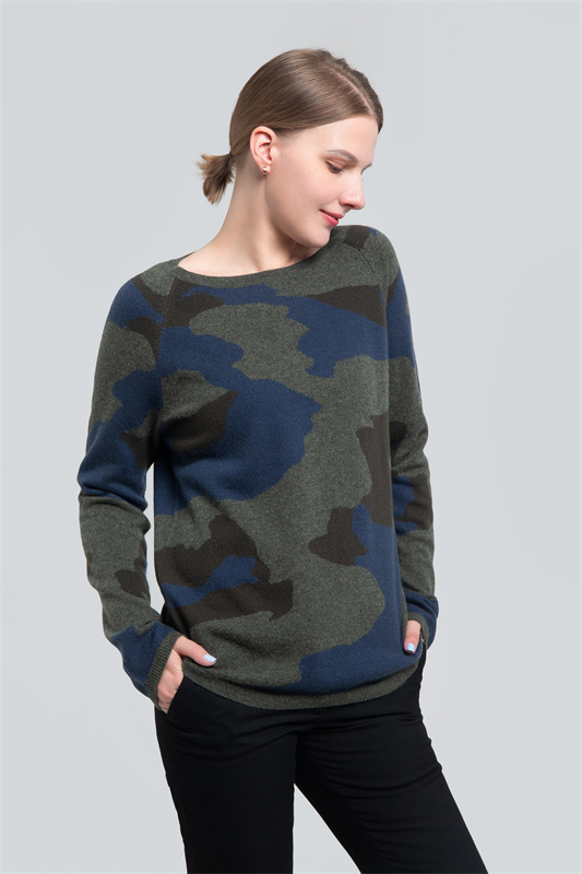 Camouflage cashmere sweater