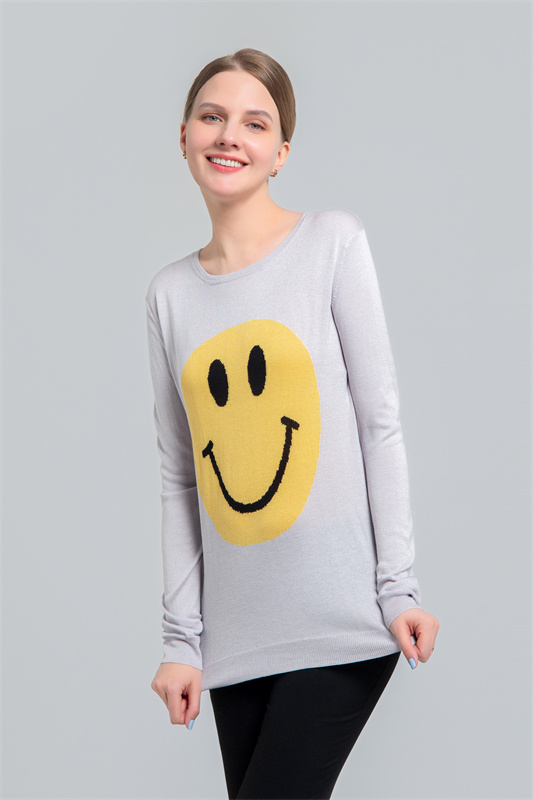 Silk cashmere intarsia sweater