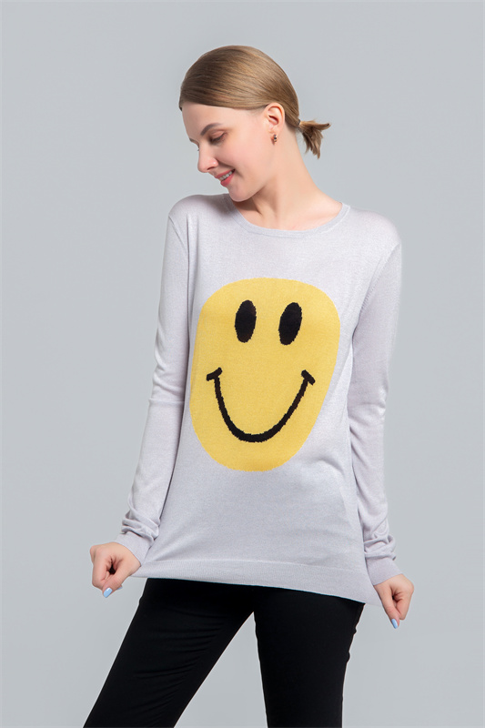 Silk cashmere intarsia sweater
