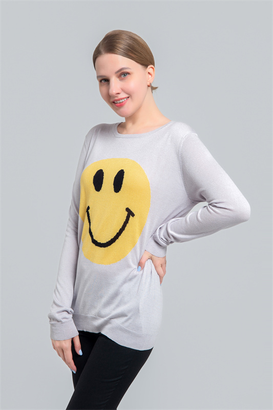 Silk cashmere intarsia sweater