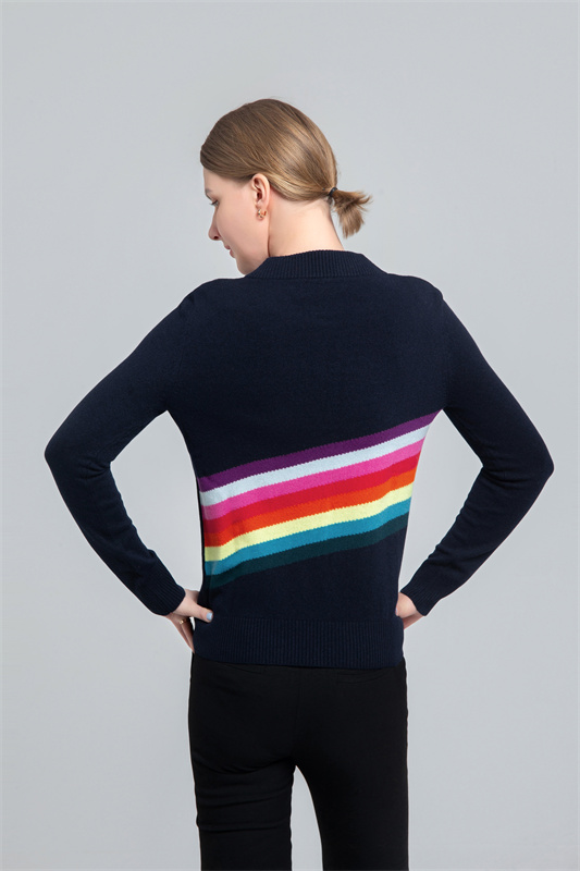 Women's jacket with rainbow contrast on back