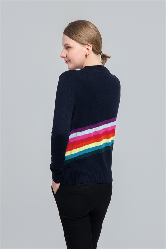 Women's jacket with rainbow contrast on back