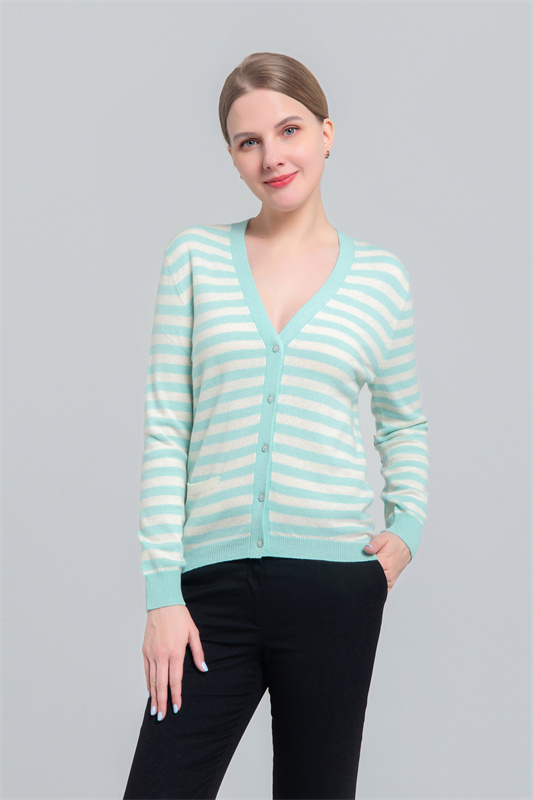 Women's V-neck button cardigan
