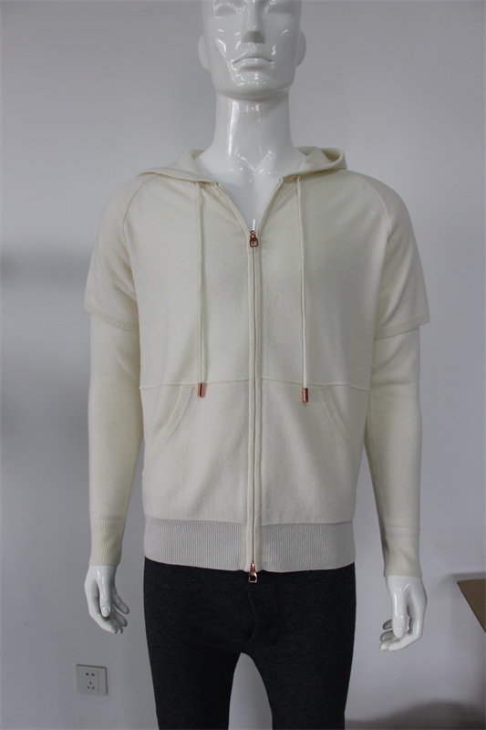 Men's cashmere hoody sweater