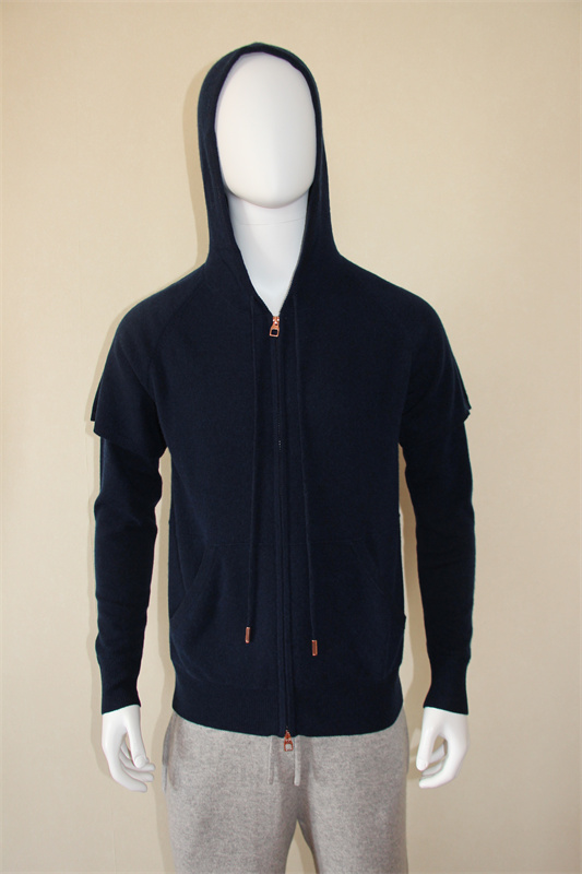 Men's cashmere hoody sweater