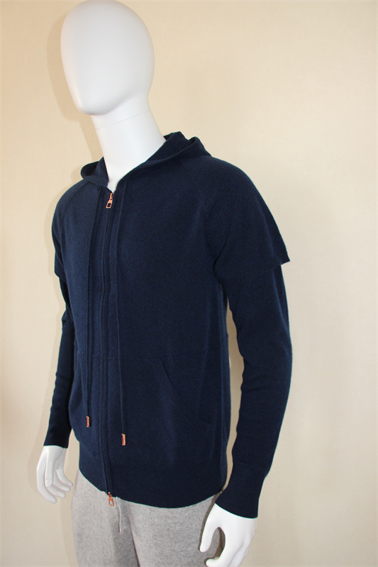 Men's cashmere hoody sweater