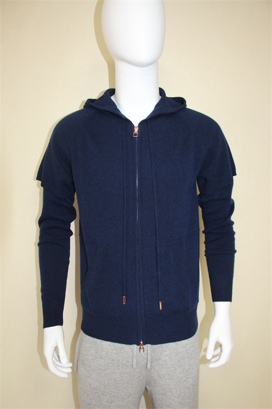 Men's cashmere hoody sweater