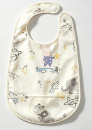 Space Cute Bunny Waterproof Baby Bib, Space Cute Bunny Waterproof Baby Bib